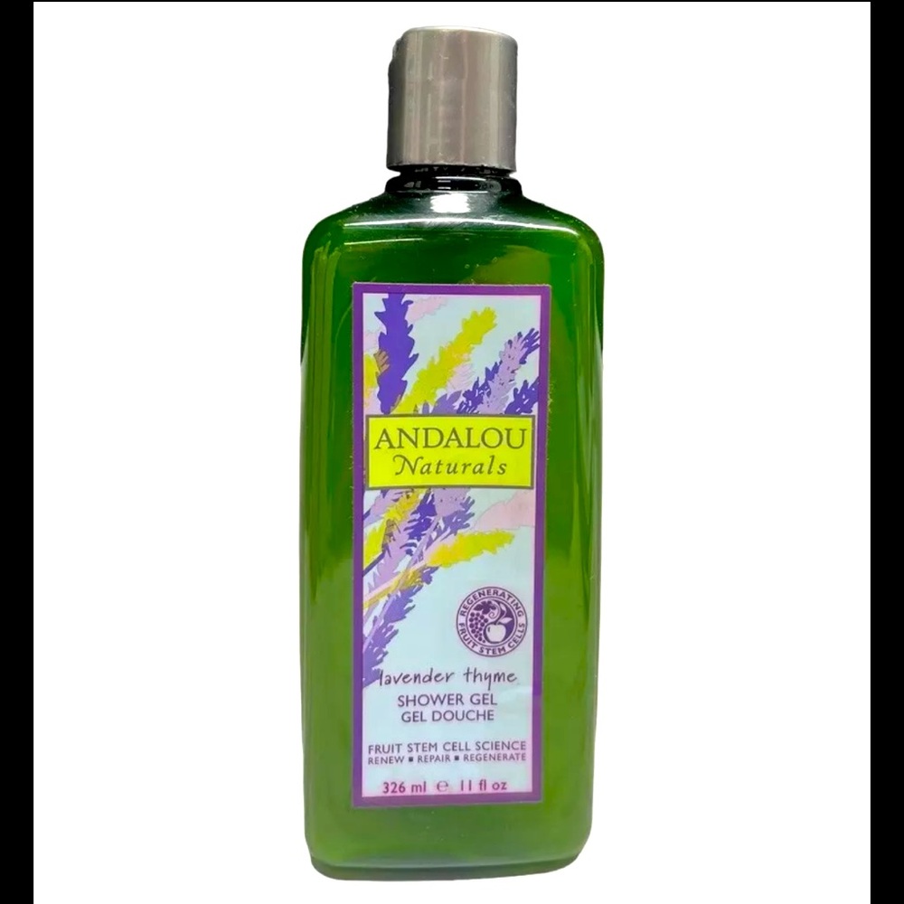 Andalou Naturals Shower Gel Lavender Thyme, Fruit Stem Cell Science 11oz